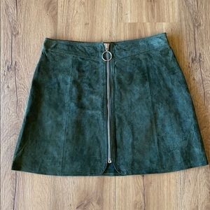 Zara a-line suede mini skirt